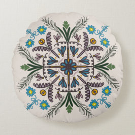 ボヘミアンマンダラカラフルボタニカルラウンドピロー ラウンドクッション