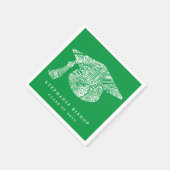 ボヘミアンマンダラパターン卒業ハットグリーン スタンダードカクテルナプキン (角)