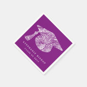 ボヘミアンマンダラパターン卒業ハットパープル スタンダードカクテルナプキン (角)