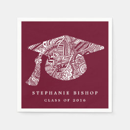 ボヘミアンマンダラパターン卒業帽子 スタンダードカクテルナプキン