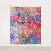 ボヘミアンマンダラフラワーウォーター色 タペストリー (正面)