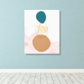 ボヘミアンミニマルキャンバスアート – ニュートラルエステティックWa キャンバスプリント (インサイチュ (ウッドフロア))