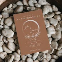 ボヘミアンミニマルバーンシエナ結婚式招待状