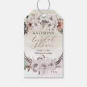 ボヘミアンミューテッド秋の花のブライダルシャワー ギフトタグ (正面)