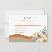 ボヘミアンモダンアーストーンテラコッタRSVPカード 招待状 (正面)