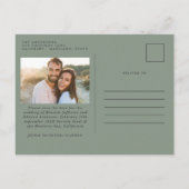 ボヘミアンモダンセージ緑のパンパスグラスフォト 案内ポストカード (裏面)