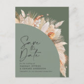 ボヘミアンモダンセージ緑のパンパスグラスフォト 案内ポストカード (正面)