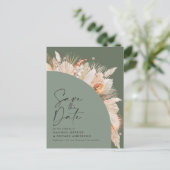 ボヘミアンモダンセージ緑のパンパスグラスフォト 案内ポストカード (スタンド正面)