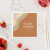 ボヘミアンモダンテラコタ結婚ズ スタンダードカクテルナプキン (インサイチュ)