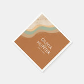 ボヘミアンモダンテラコタ結婚ズ スタンダードカクテルナプキン (角)