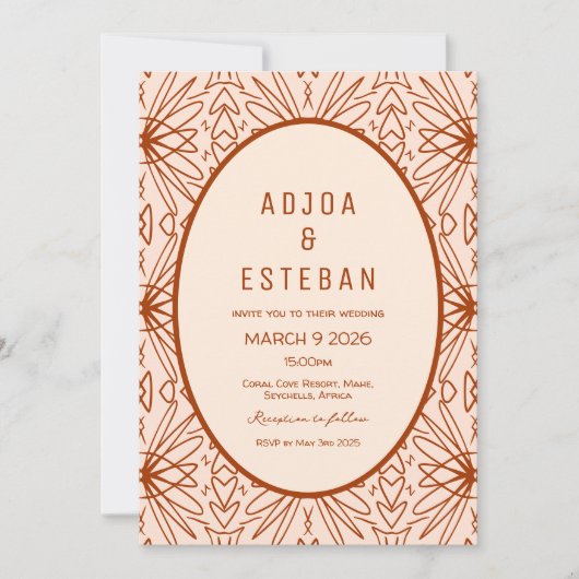 ボヘミアンモダントバルパターン結婚式招待状 招待状 (正面)