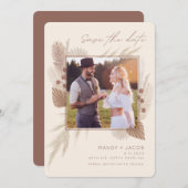 ボヘミアンモダンフォトパンパグラス セーブザデート (正面/裏面)