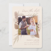 ボヘミアンモダンフォトパンパグラス セーブザデート (正面)