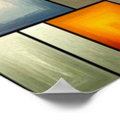 ボヘミアンモダン抽象芸術レディ顔ポスター ポスター (角)