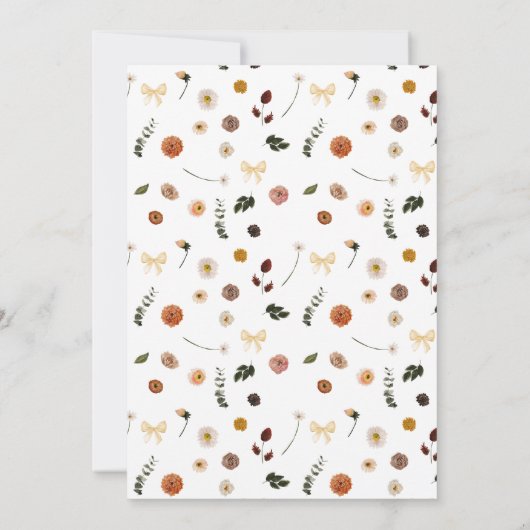 ボヘミアンモノグラムエレガントフローラブライダルシャワー 招待状 (裏面)