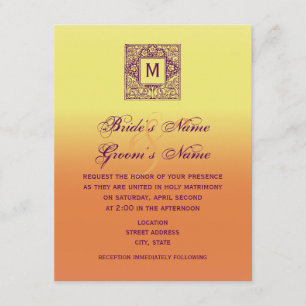 ボヘミアンモ刺激を受けたノグラム結婚式招待状 招待状