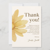 ボヘミアンヤングデイジーフラワーバースデーパーティ サンキューカード (正面)