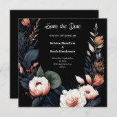 ボヘミアンユニークタイポグラフィ結婚ズ セーブザデート (正面/裏面)