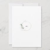 ボヘミアンユーカリプトゥスグリーン結婚金ゴールド 招待状 (裏面)