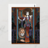 ボヘミアンライオンタマーガールサーカスプリフォーマレオナ ポストカード (正面/裏面)