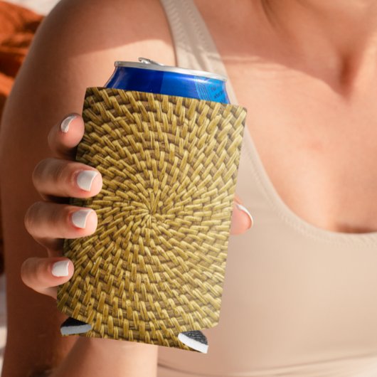 ボヘミアンラタンバスケット織ウィッカークーラーボックス 缶クーラー