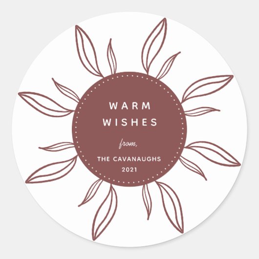 ボヘミアンリースホリデークラシックラウンドステッカー ラウンドシール (正面)