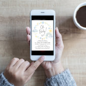 ボヘミアンレインボーウォーターカラーベイビーボーイスプリンクル 招待状