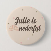 ボヘミアンレインボーファースト誕生日オネダーフルドット 缶バッジ (正面)