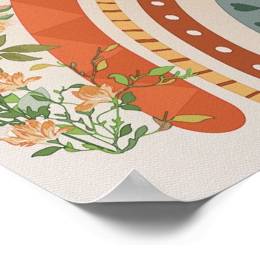 ボヘミアンレインボーフラワーナーセリープリント子供部屋ポスター ポスター (角)