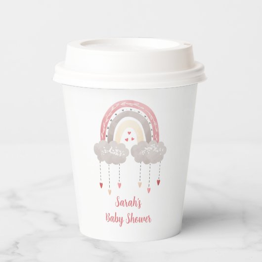 ボヘミアンレインボーベビーシャワー紙カップ 紙コップ (正面)