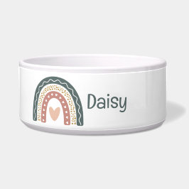 ボヘミアンレインボーモノグラム食べ物を与えペット ボウル