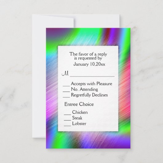 ボヘミアンレインボー出欠返信（食事選択付き） 出欠カード (正面)
