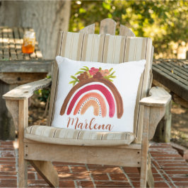 ボヘミアンレインボー フラワー ボヘミアンスタイル ナチュラルカラー アウトドアクッション