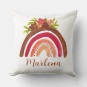 ボヘミアンレインボー フラワー ボヘミアンスタイル ナチュラルカラー アウトドアクッション (正面)