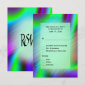 ボヘミアンレインボー RSVP（食事の選択肢付き） 出欠カード (正面/裏面)