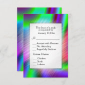 ボヘミアンレインボー RSVP（食事の選択肢付き） 出欠カード (正面/裏面)