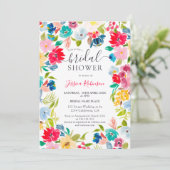 ボヘミアンレッドブルーフローラ撮影ブライダルシャワー 招待状 (スタンド正面)