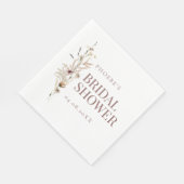 ボヘミアンワイルドフラワーの水彩画 ブライダルシャワーパーティー スタンダードランチョンナプキン (角)