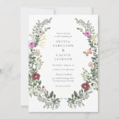 ボヘミアンワイルドフラワーガーデンウェディング 招待状 (正面)