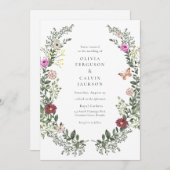 ボヘミアンワイルドフラワーガーデンウェディング 招待状 (正面/裏面)