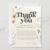 ボヘミアンワイルドフラワーズアーチブライダルシャワー サンキューカード (正面)