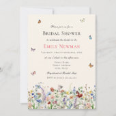 ボヘミアンワイルドフラワーズ&蝶ブライダルシャワー 招待状 (正面)