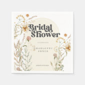 ボヘミアンワイルドフラワーフォトアーチブライダルシャワー スタンダードカクテルナプキン (正面)