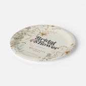 ボヘミアンワイルドフラワーフォトアーチブライダルシャワー ペーパープレート (アングル)