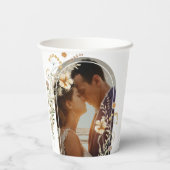 ボヘミアンワイルドフラワーフォトアーチブライダルシャワー 紙コップ (裏面)