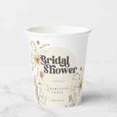 ボヘミアンワイルドフラワーフォトアーチブライダルシャワー 紙コップ (正面)