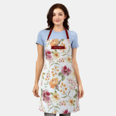 ボヘミアンワイルドフラワーフローラグレースシックトレンディー エプロン (着用した状態)