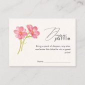 ボヘミアンワイルドフラワーフローラベビーシャワー エンクロージャーカード (正面)