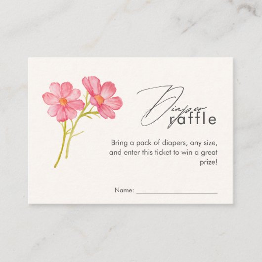 ボヘミアンワイルドフラワーフローラベビーシャワー エンクロージャーカード (正面)