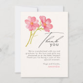 ボヘミアンワイルドフラワーフローラベビーシャワー サンキューカード (正面)